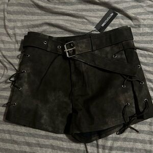 PrettyLittleThing Black High Waist Shorts with Belt